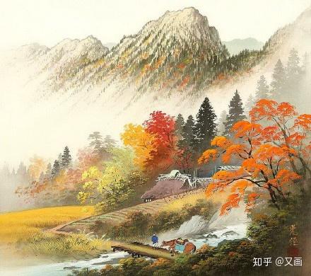 世外桃源溪水山色犹如诗画意境一般的美