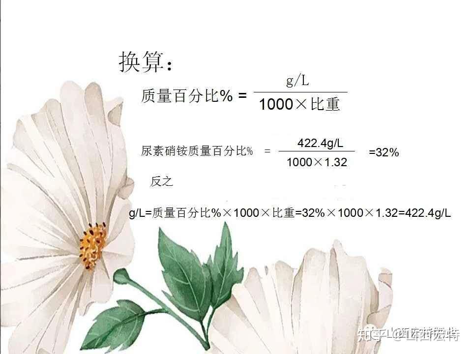 液體肥gl與質量百分比如何進行換算