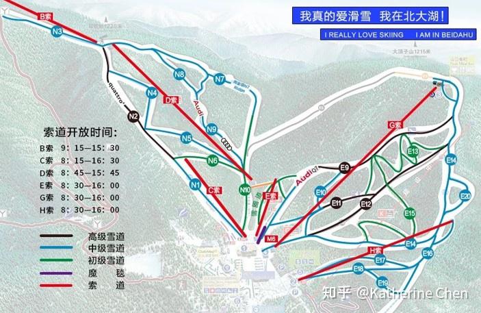 北大湖滑雪度假区官网数据来自于北大湖官方1)北大湖的夜场只开c索