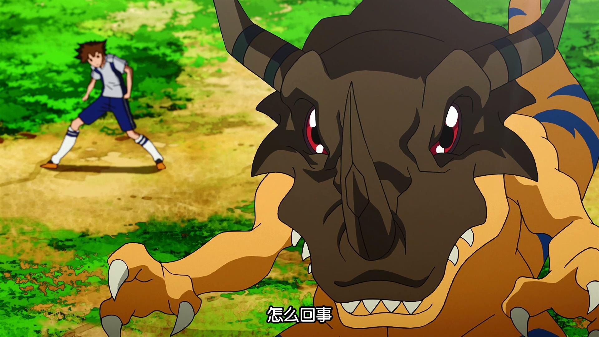 但是暴龙兽和古加兽抱一起的时候,突然变数据堆,而且身上只有0,1(和