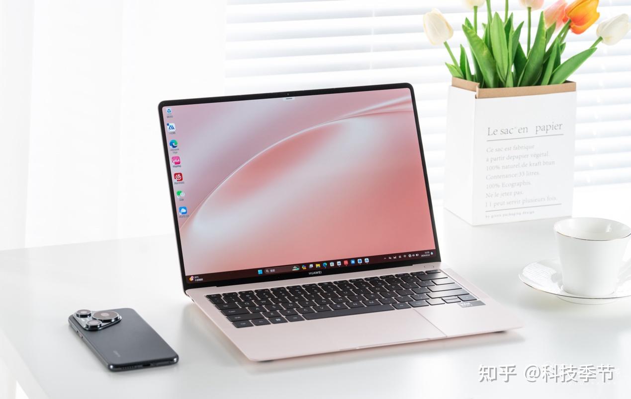 华为粉色笔记本开箱:全新matebook x pro 拂晓粉来袭,更美更强