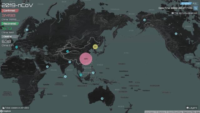 mapbox發佈新型冠狀病毒2019ncov疫情動態地圖