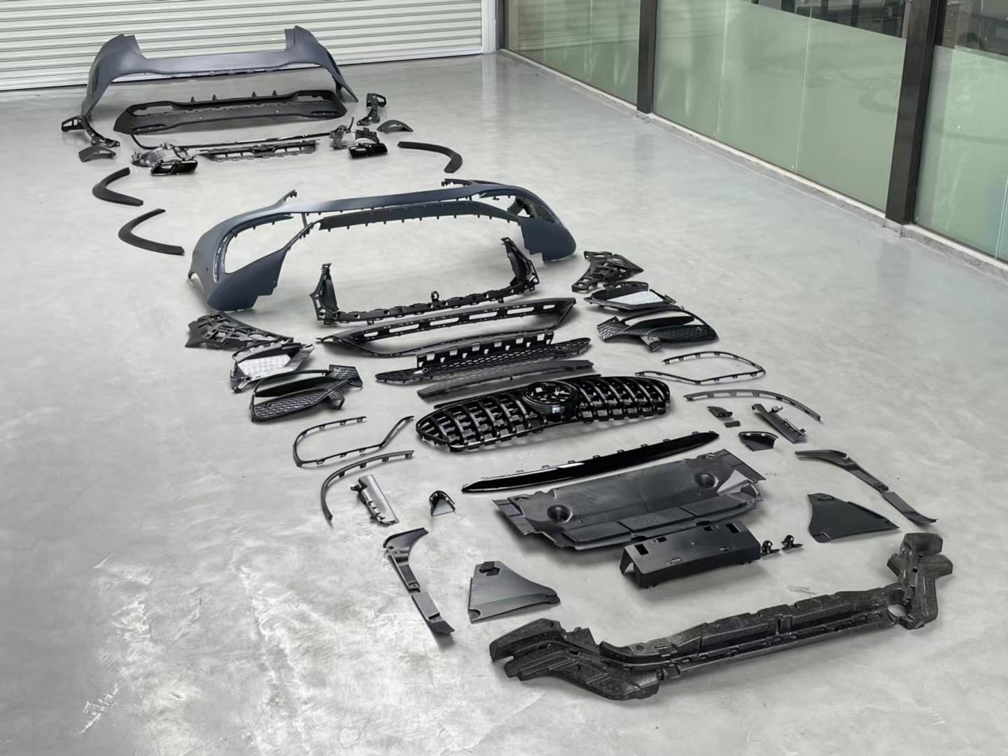 新款奔驰glew167改装gle63amg大包围前杠后杠中网后唇尾嘴轮眉升级