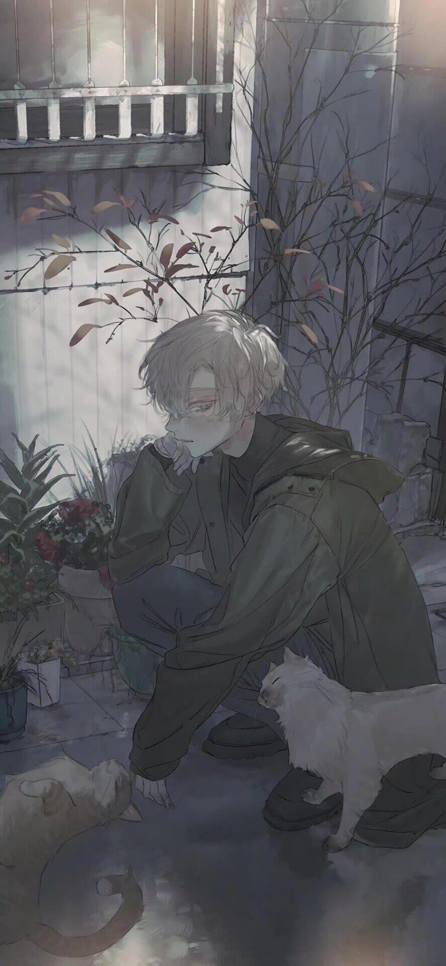 各位有没有卷毛男生二次元的壁纸