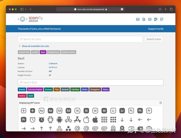 Iconify - 这个网站收集了很多免费商用的图标，设计师和开发者的终极图标集 - 知乎