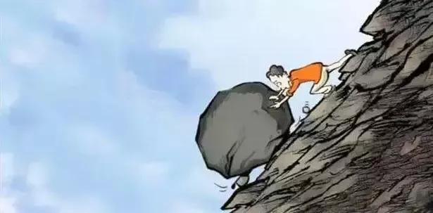 非常陡的高山,站在山顶,可以不费大力气把一块千斤重的大石推下山底