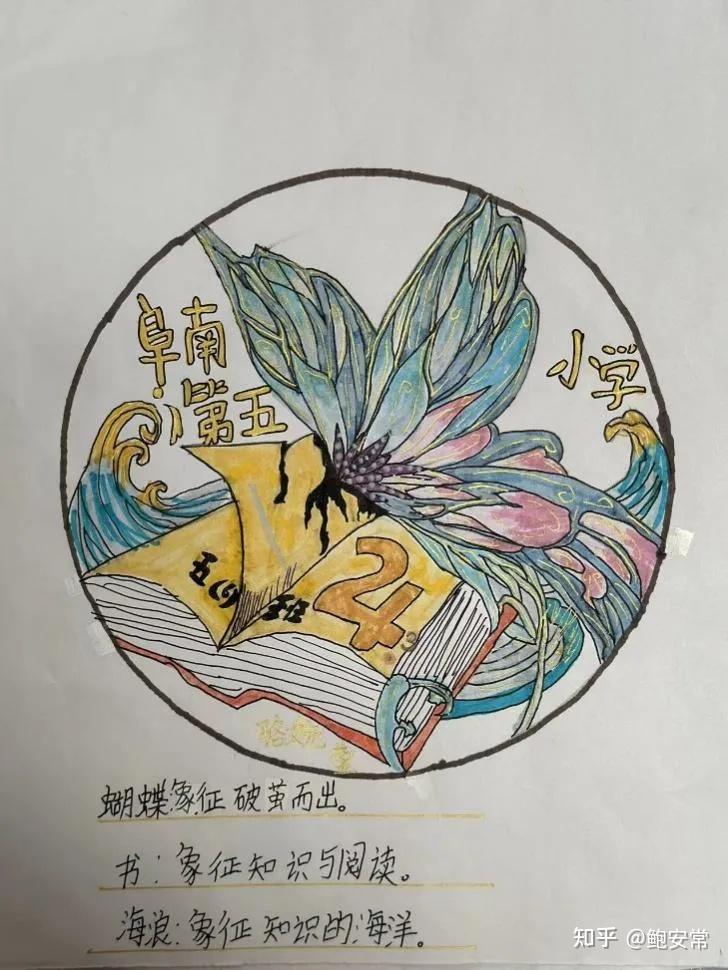 阜阳阜南:第五小学一校一品特色校园读书主题logo设计展示