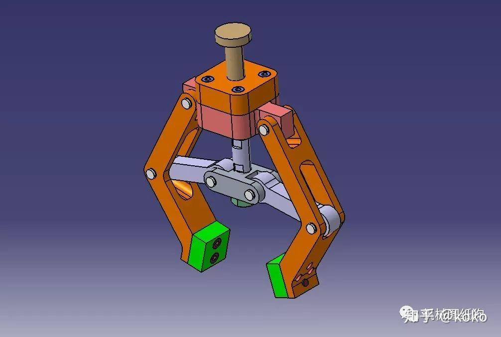 工程机械气动夹持器简易模型3d图纸catia设计