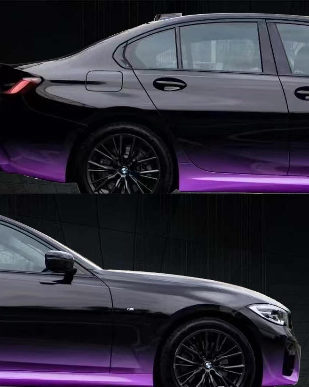 4号黑紫渐变汽车改色膜宝马3