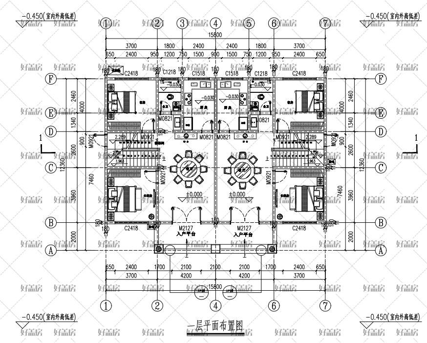 兄弟双拼农村自建房设计图二层 - 知乎