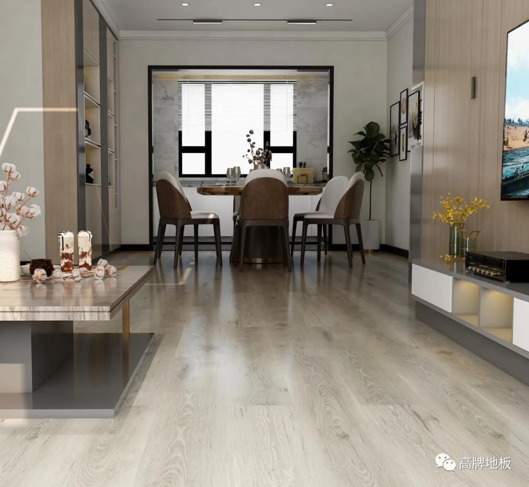 现代简约客厅三层实木地板效果图 – 设计本装修效果图