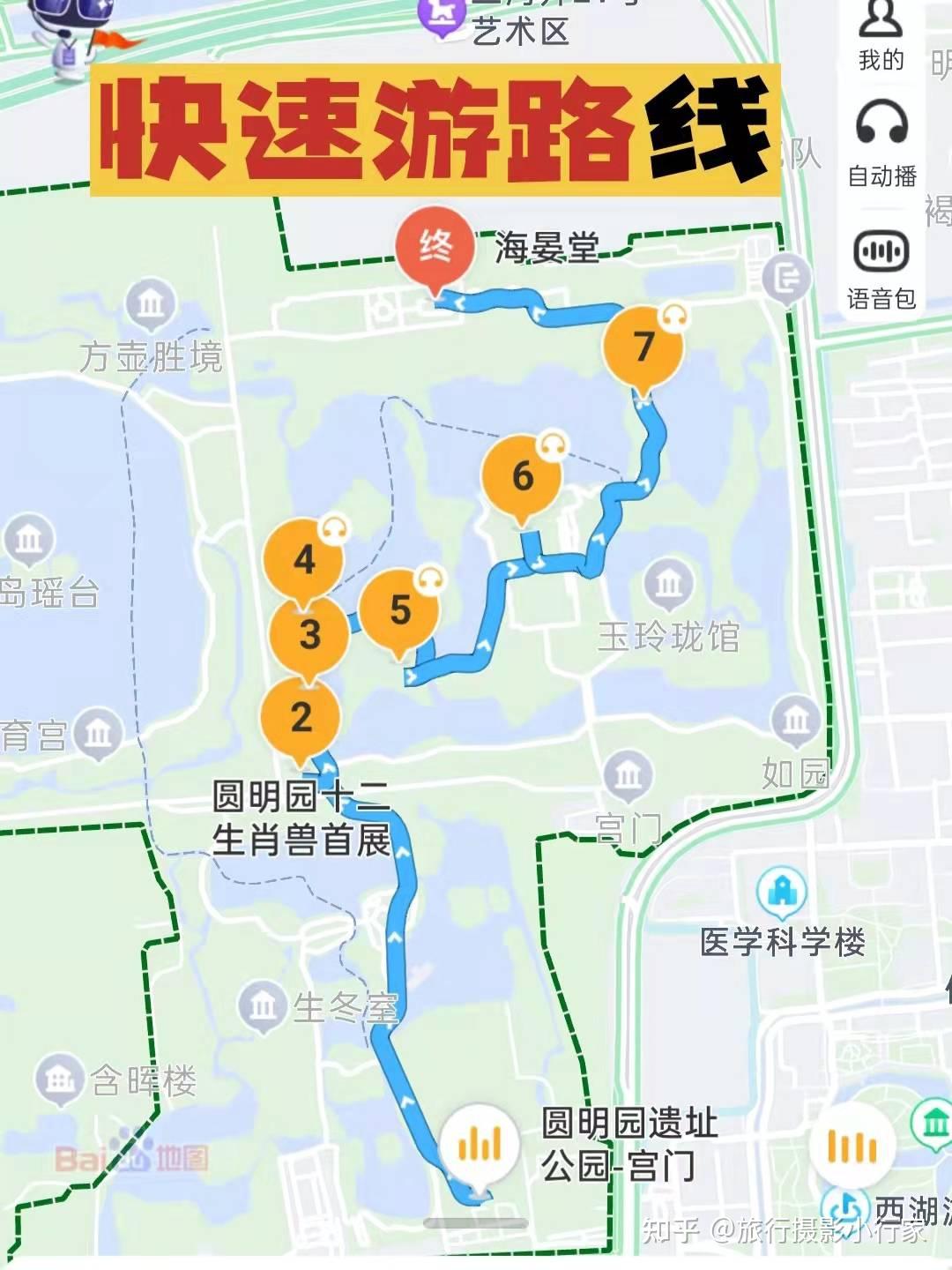 圆明园旅游线路图片