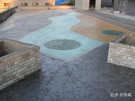 广场压模地面桓石彩色混凝土艺术压花地坪压印系统