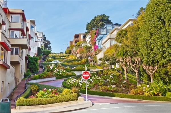 美西景点攻略:旧金山九曲花街(lombard street)