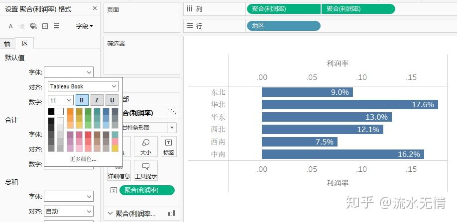 tableau技巧在條形圖的右邊內側顯示標記