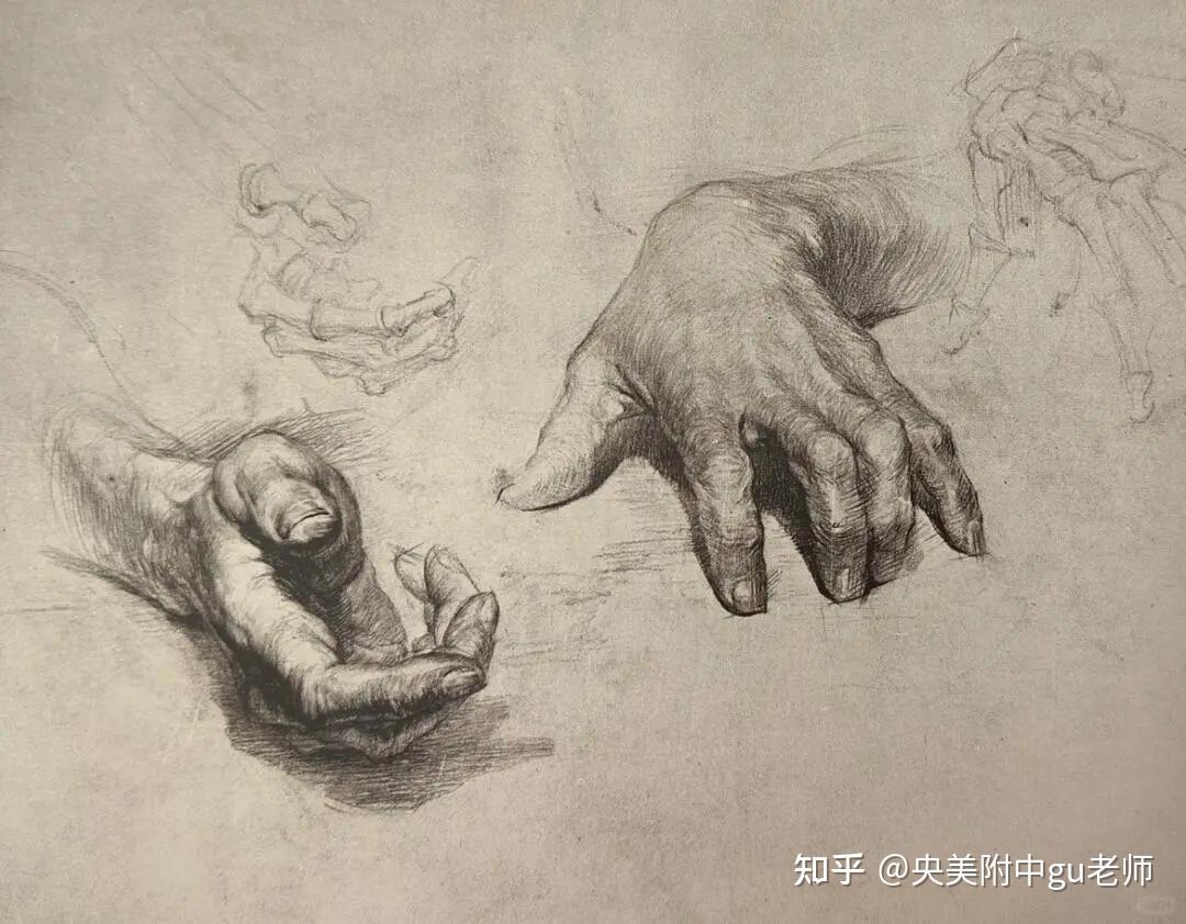 大师速写【手部】细节,央附考前请疯狂临摹 - 知乎
