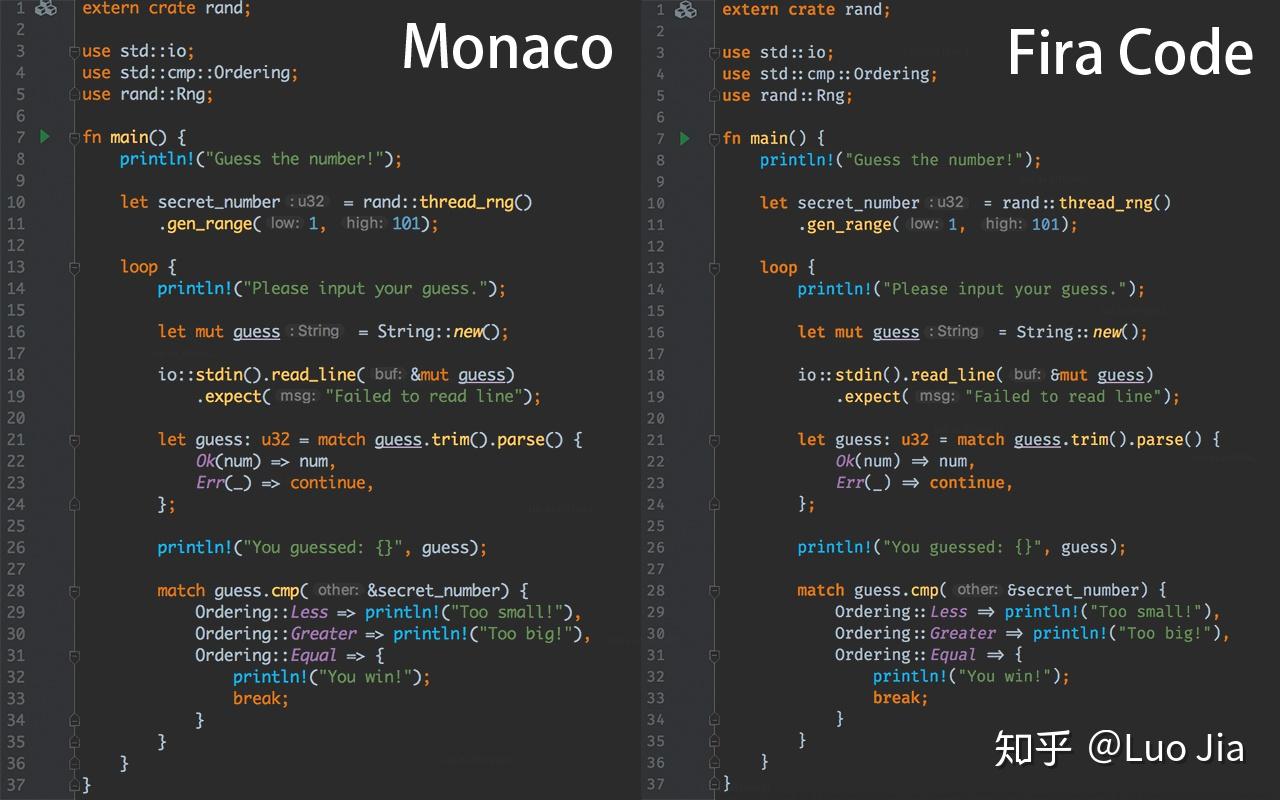 Fira Code 一个有趣而实用的编程字体 知乎