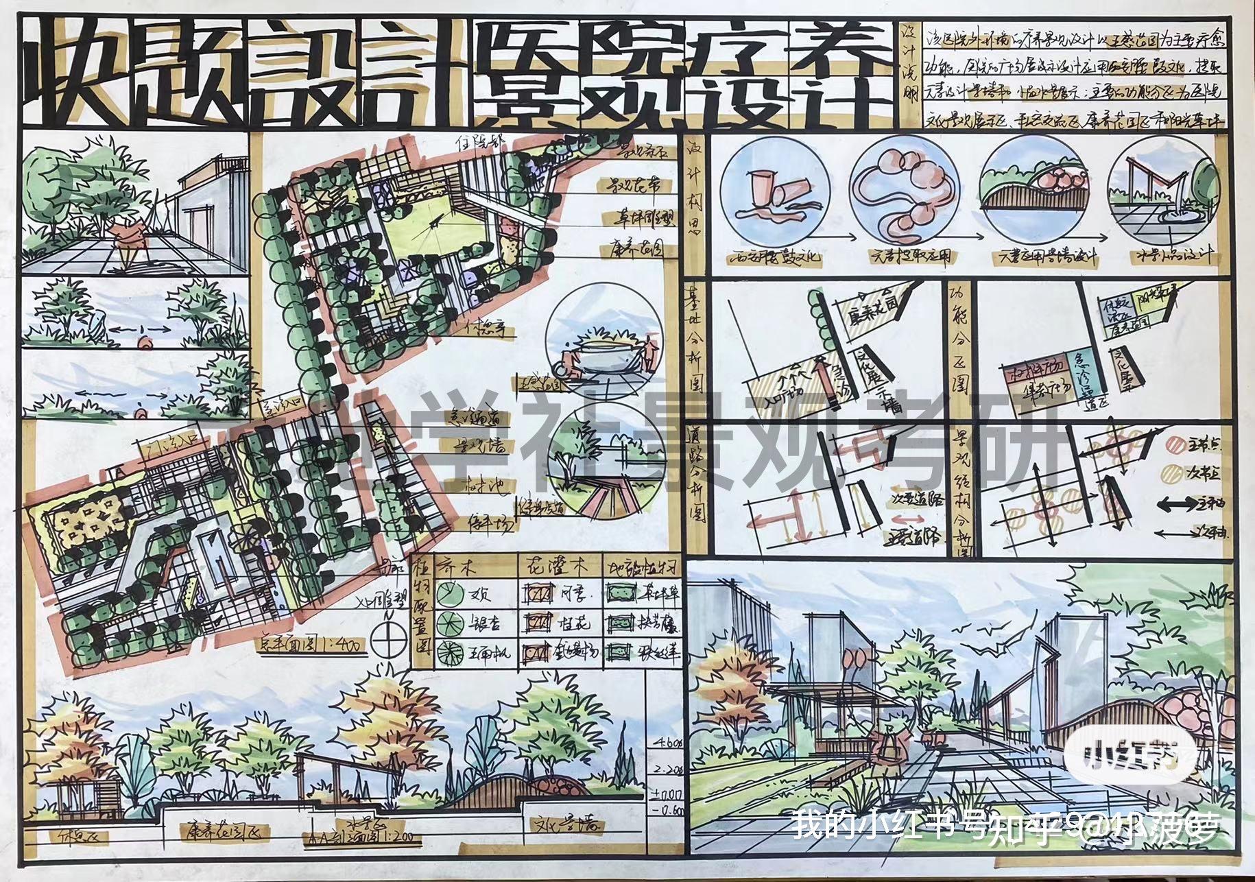 西建大风景园林3小时优秀快题分享