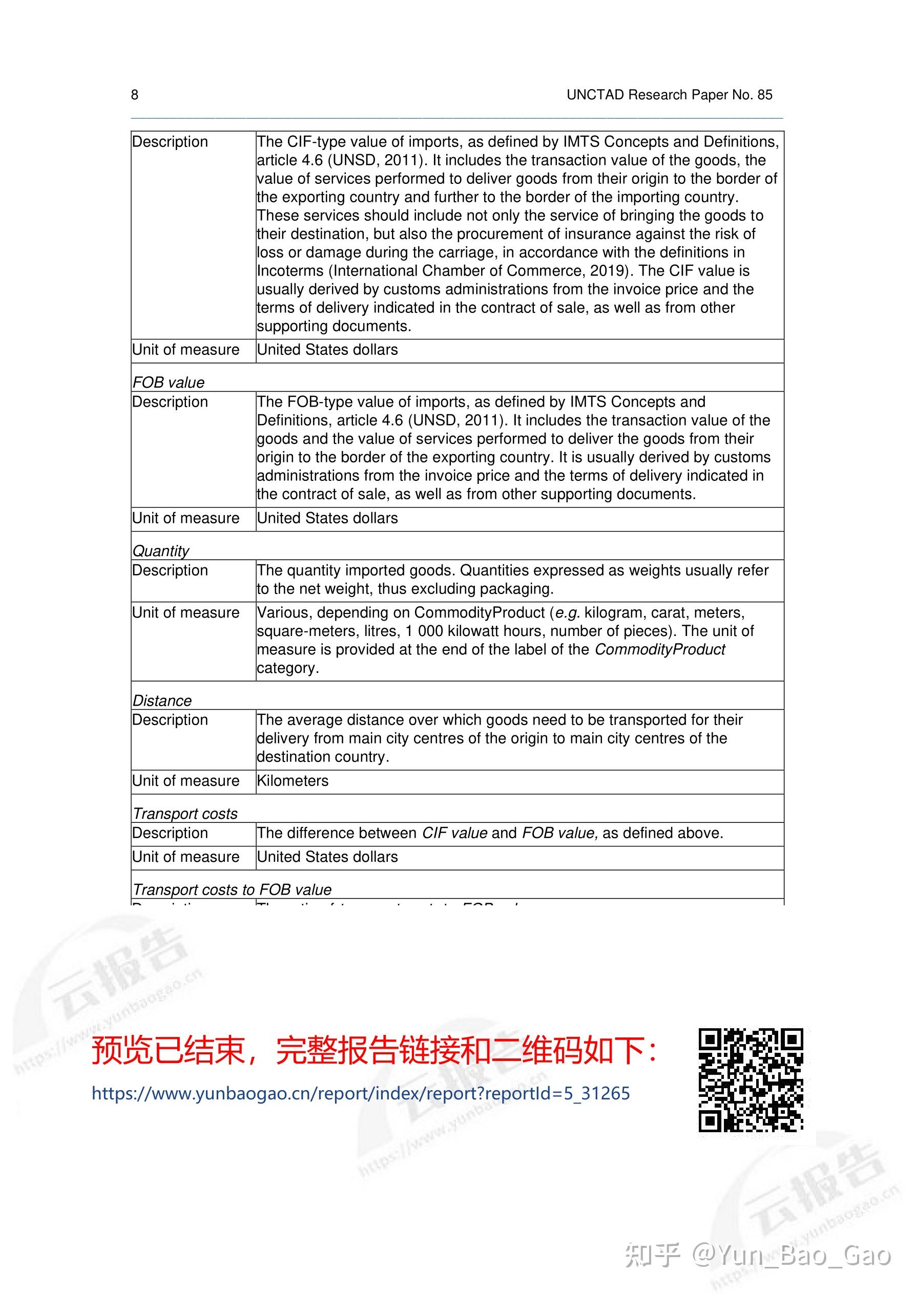 为国际贸易开发全球运输成本数据集:UNCTAD Research Paper No. 85 - 知乎