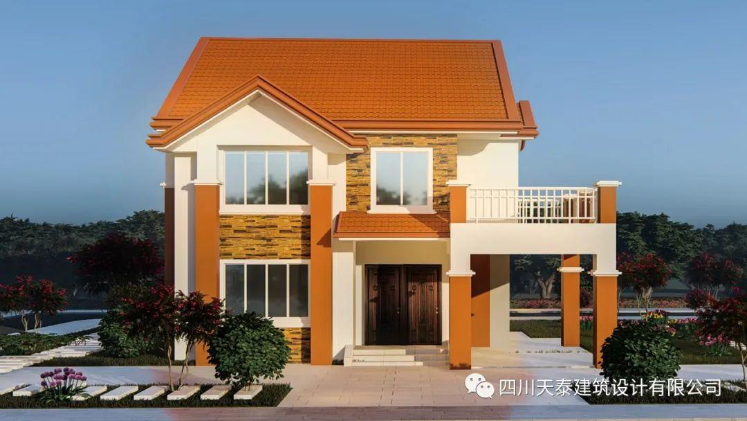 成都新津区二层海派风格自建房设计图农村自建乡村洋房别墅图纸