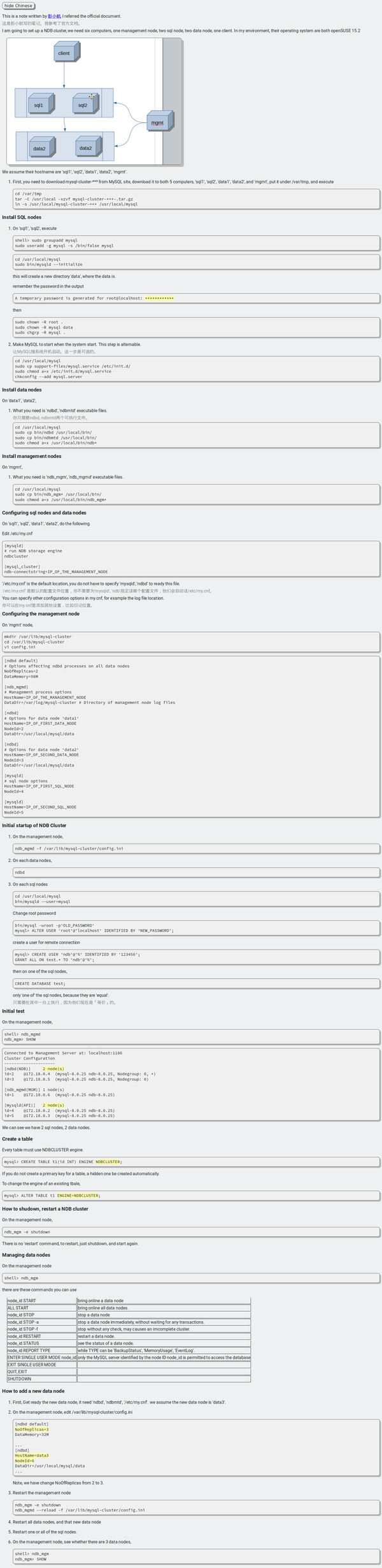 A Guide To Setup A Ndb Cluster