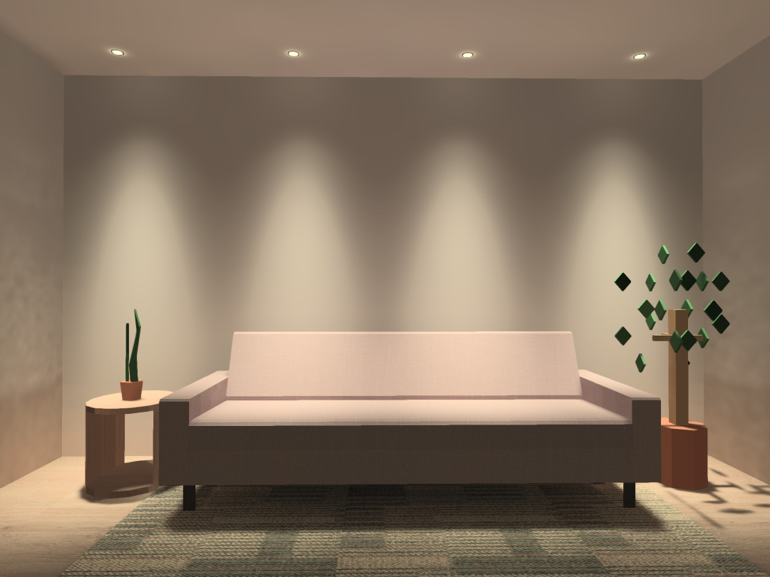 dialux 模拟射灯照明效果▲dialux 模拟天花灯槽里装灯带照明效果