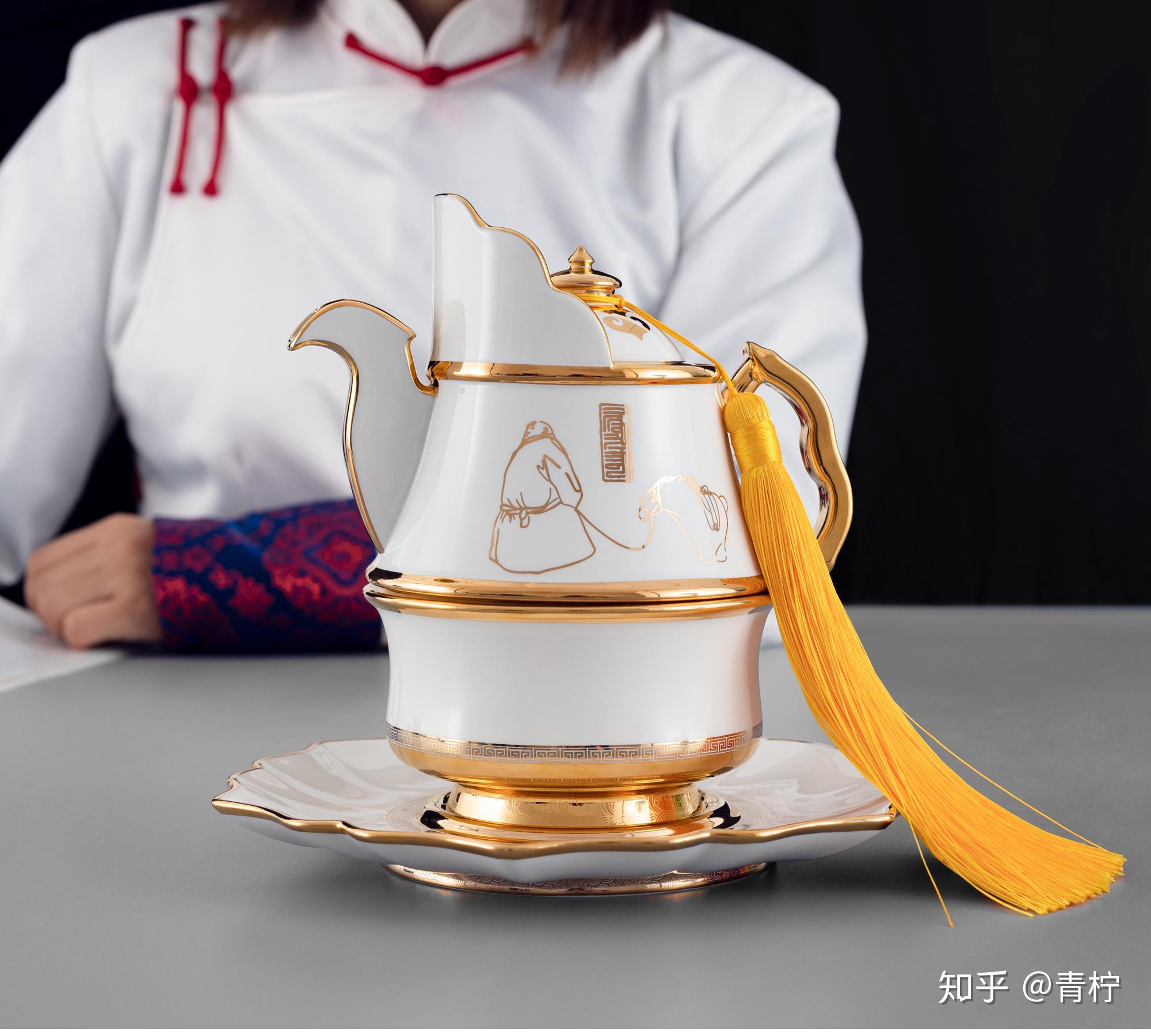 荣朝 黄金家族系列 吉祥多穆壶茶器礼盒犄角纹和蒙