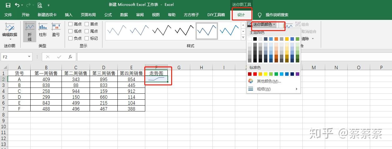 excel插入迷你图