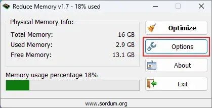 软件大小只有 1.02 MB,一键释放系统占用资源