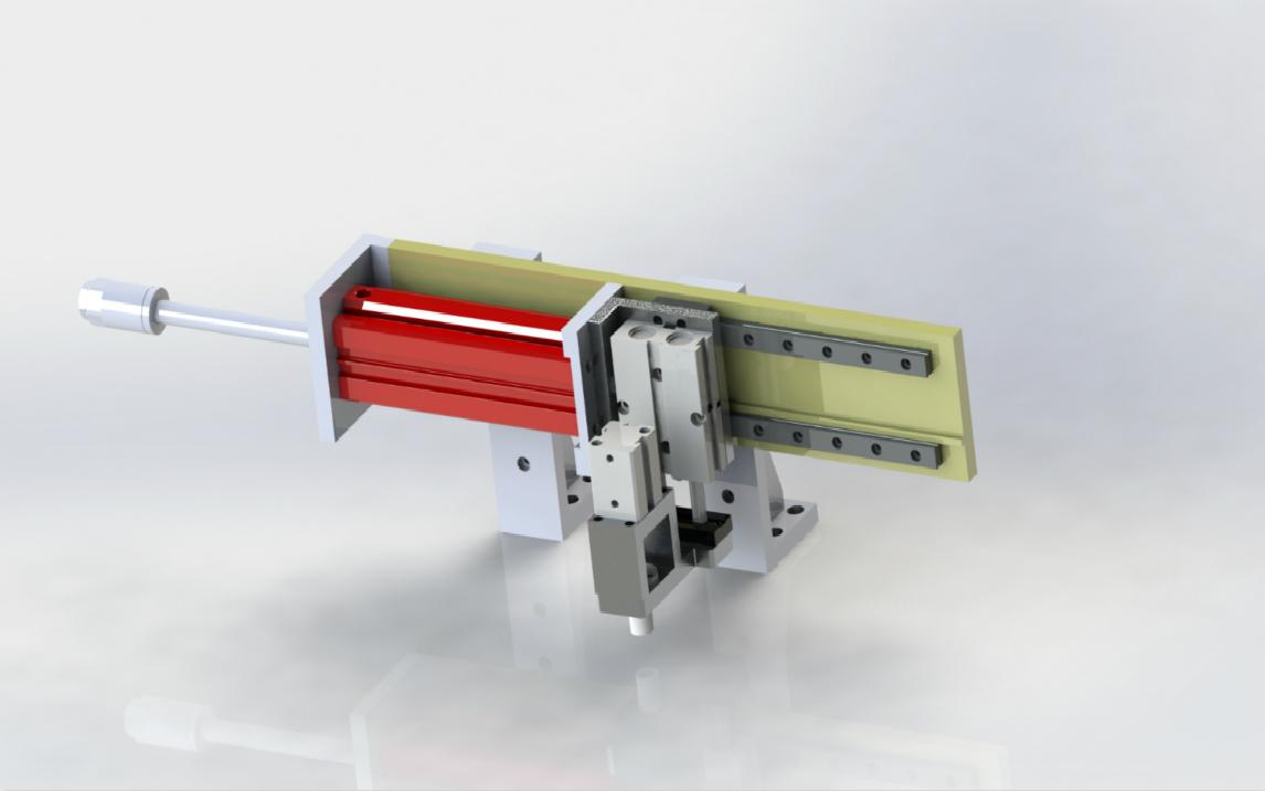 机械每日一讲可调行程气缸与线性导轨的组合式直线运动机构