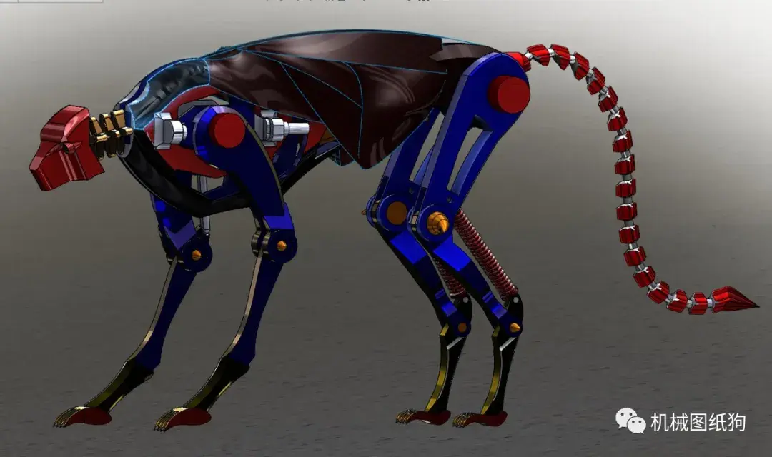 机器人机械猎豹简易模型3d图纸solidworks设计