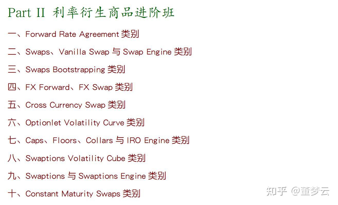 一Ｏ一、QuantLib C++实作课程规划(2)：利率衍生商品进阶班- 知乎