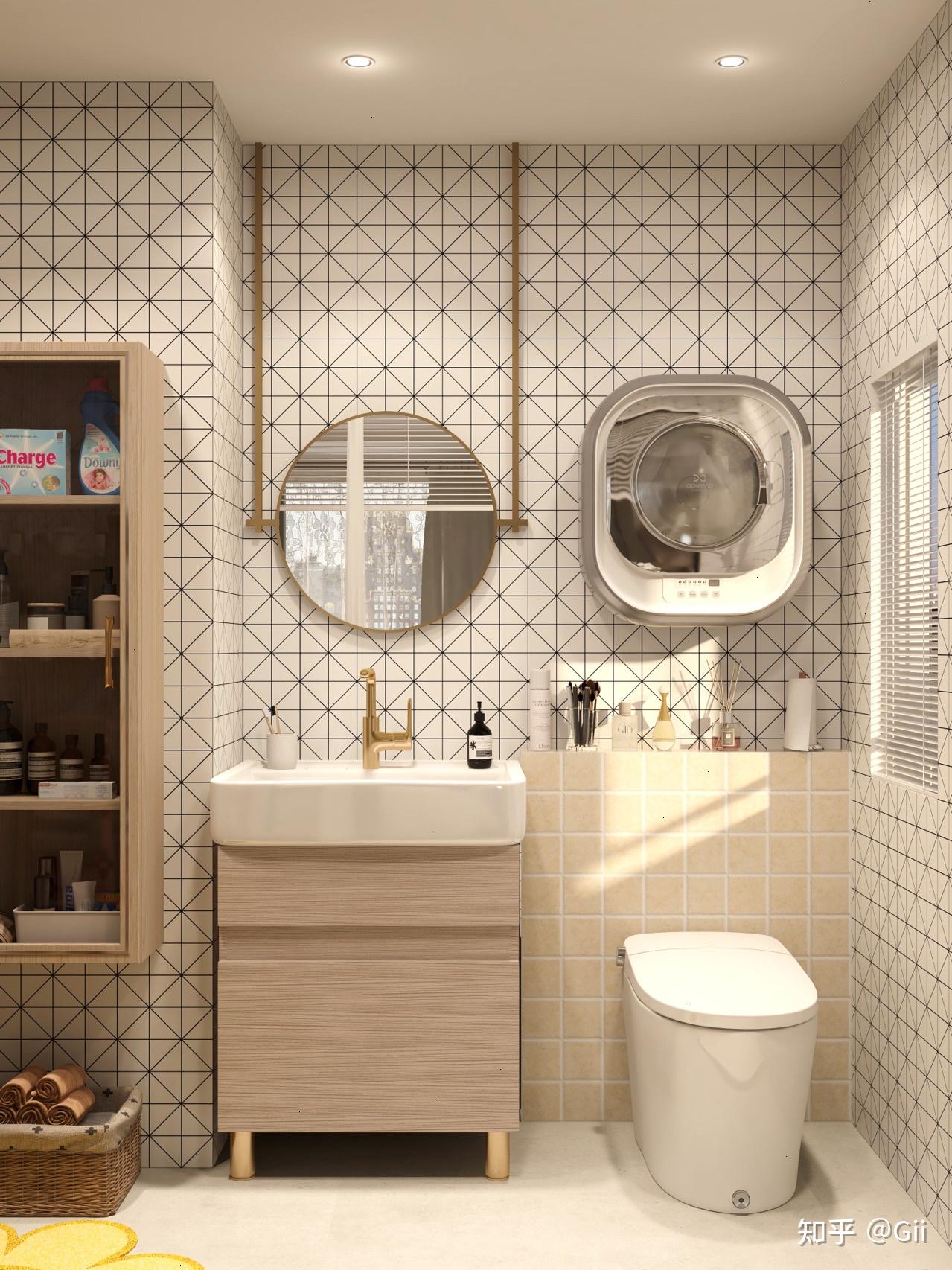 干净明亮的北欧ins卫生间住在里面心情舒畅