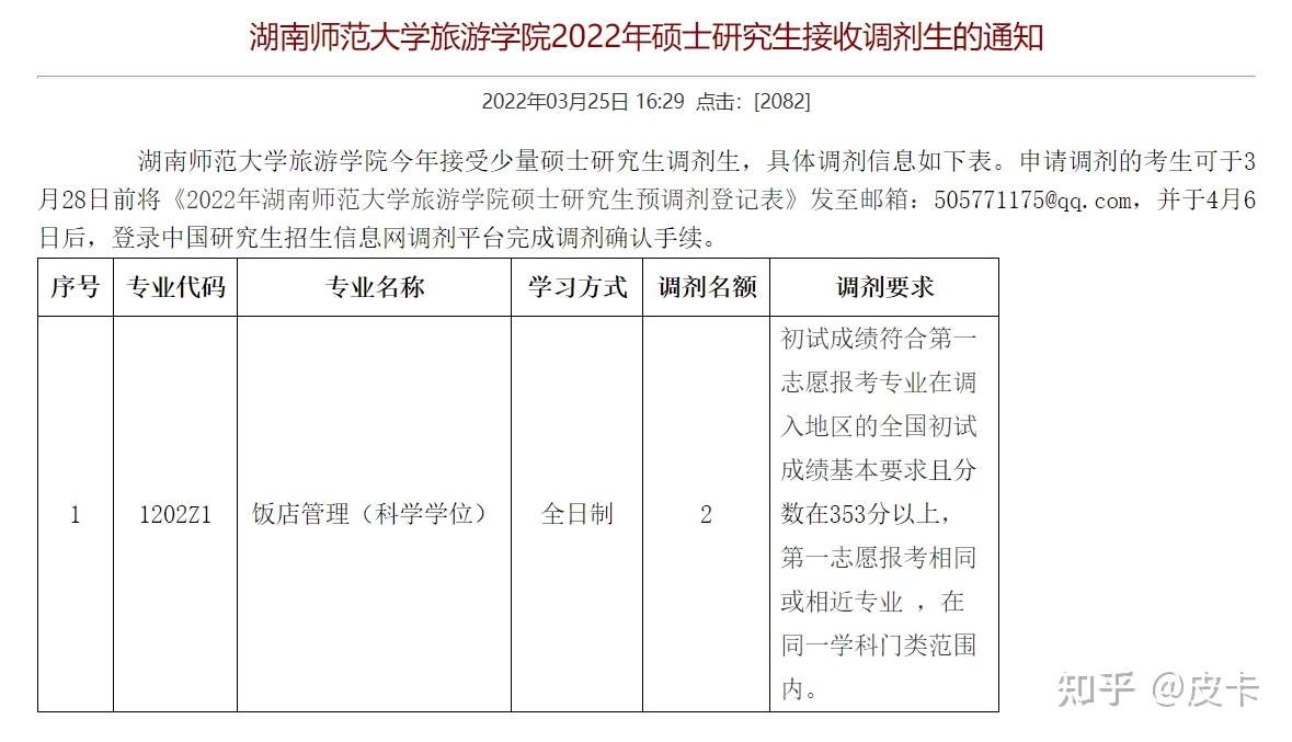 湖南師範大學旅遊學院2022年碩士研究生接收調劑生的通知-湖南師範