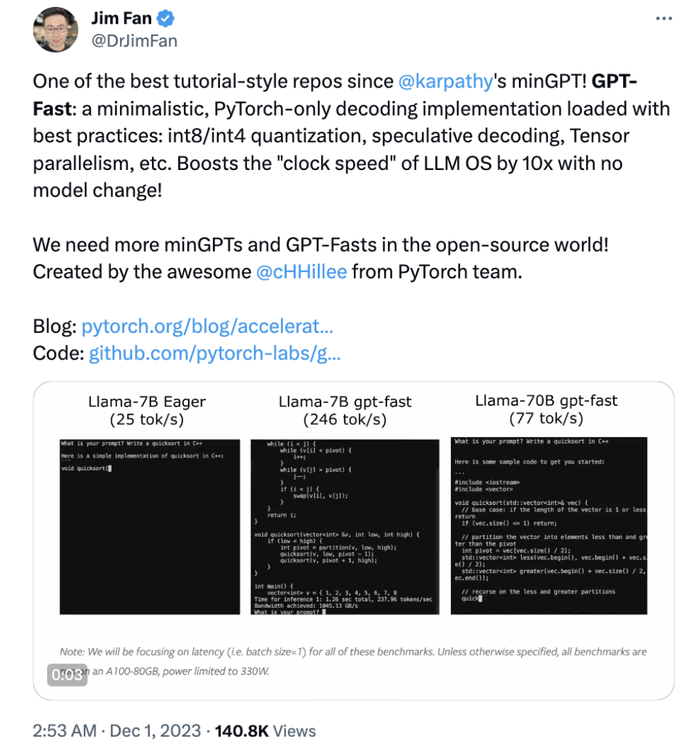 PyTorch造大模型“加速包”，不到1000行代码提速10倍！英伟达科学家：minGPT以来最好的教程式repo之一 - 知乎