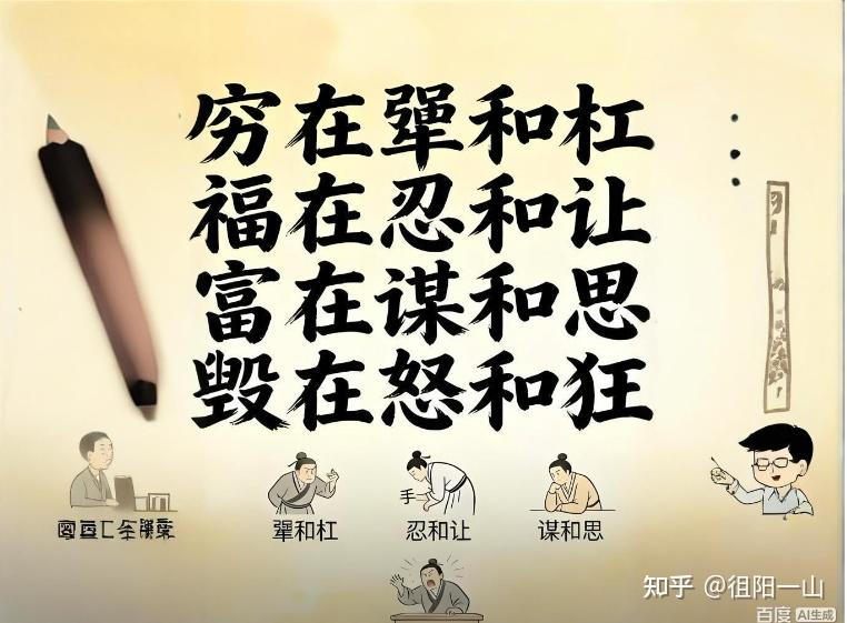 穷在犟和杠，福在忍和让，富在谋和思，毀在怒和狂 - 知乎