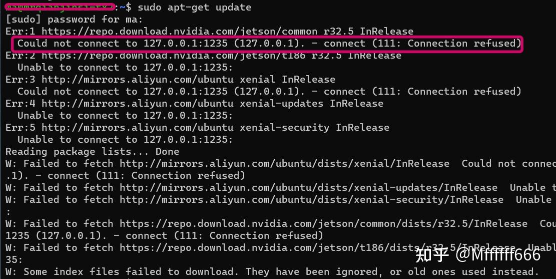 Linux apt get update err could not connect to xxx connection