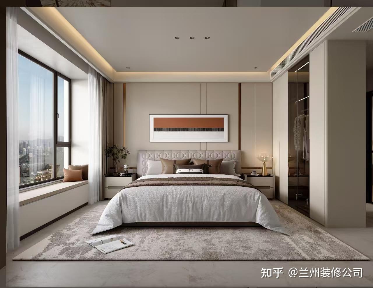 兰州万科水晶城装修140㎡现代简约风格装修设计效果图(兰州紫兰家装) - 知乎