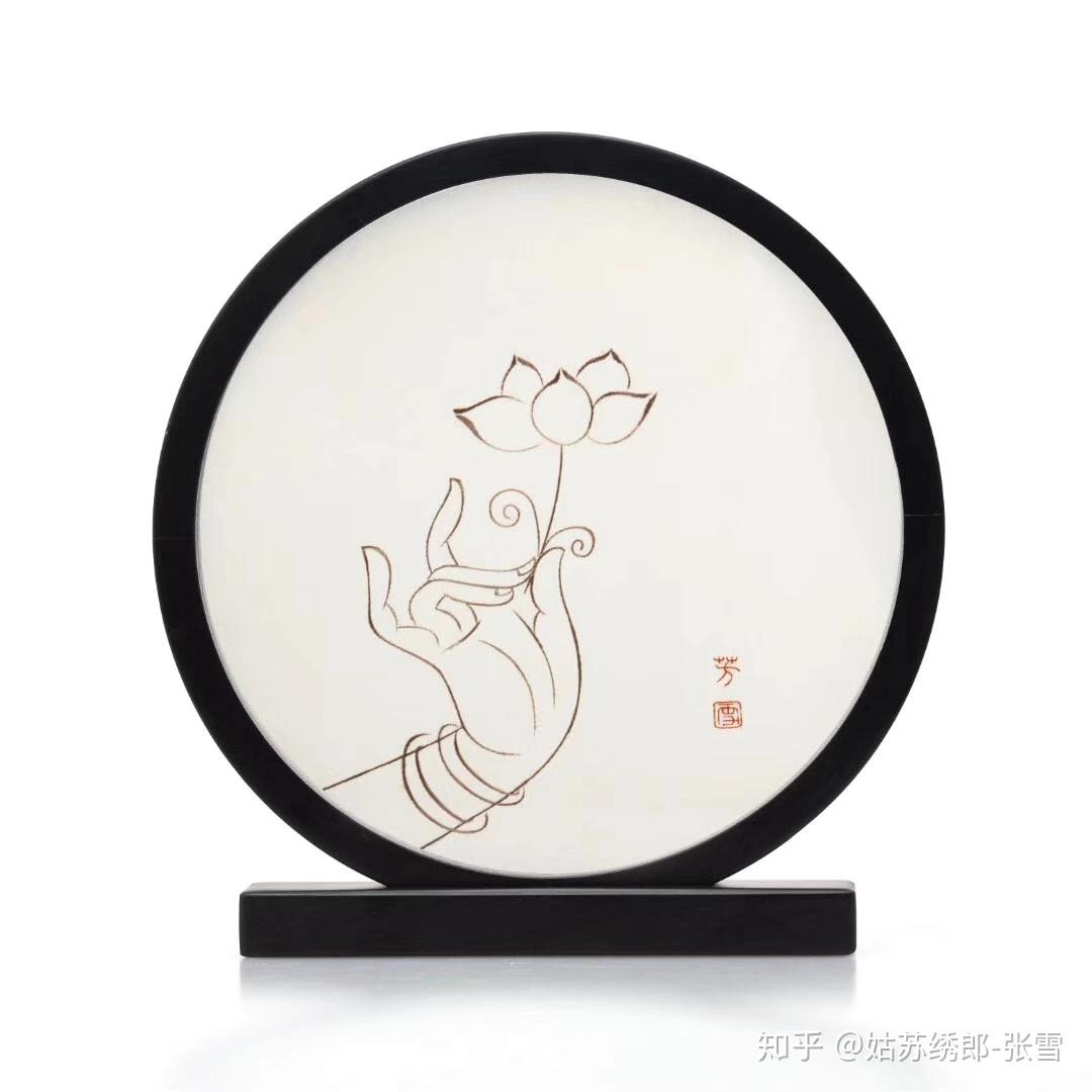 弥惟刺绣 | 双面绣《佛手-於破清尘》