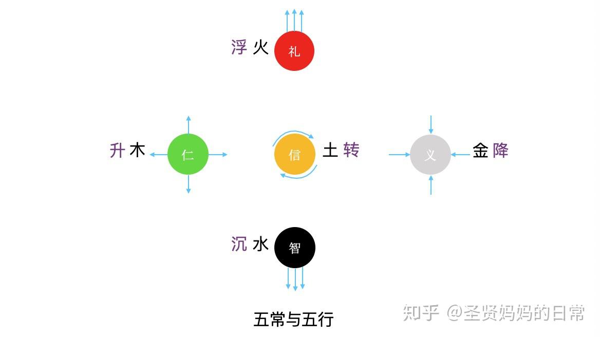 五常,是仁义礼智信,它也是和金木水火土联系在一起的.