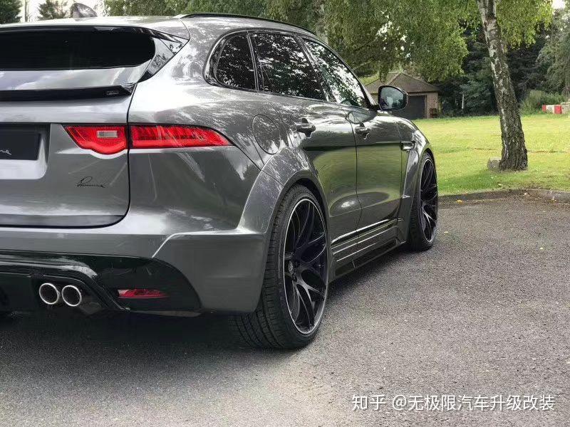 捷豹fpace改装升级lumann款宽体包围机盖风刀轮眉前杠前唇侧裙后杠后