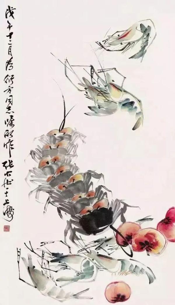 普及タイプ 张大壮 （款） 花鳥 扇面 鏡心 模写 古画 中国 絵画 書