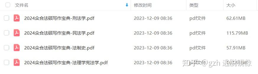 2024法硕众合全4科真题解读+背诵宝典+写作宝典+冲刺卷+一本通+通关必刷2000题+法律法规汇编上下册+基础精讲 电子版PDF - 知乎