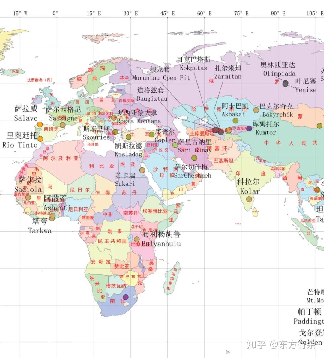 世界111个典型金矿床分布图6,金矿图2