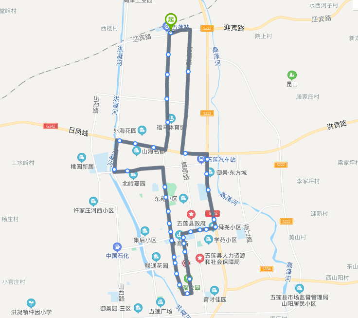 山東五蓮火車站途經公交車路線乘坐點及其運行時間