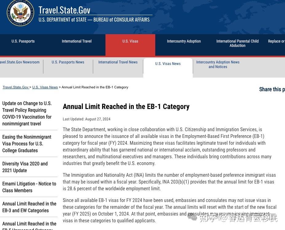 美国EB类签证全面告急:2025财年EB-1/EB-3/EB-5配额同步耗尽 - 知乎