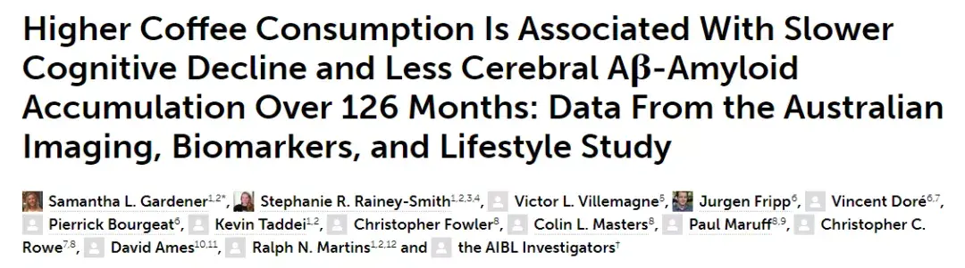 coffee consumption is associated with slower cognitive decline