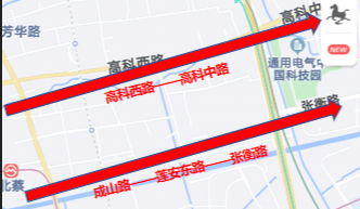 北蔡两条重要的路即将打通高科西路高科中路成山路莲安东路张衡路北蔡