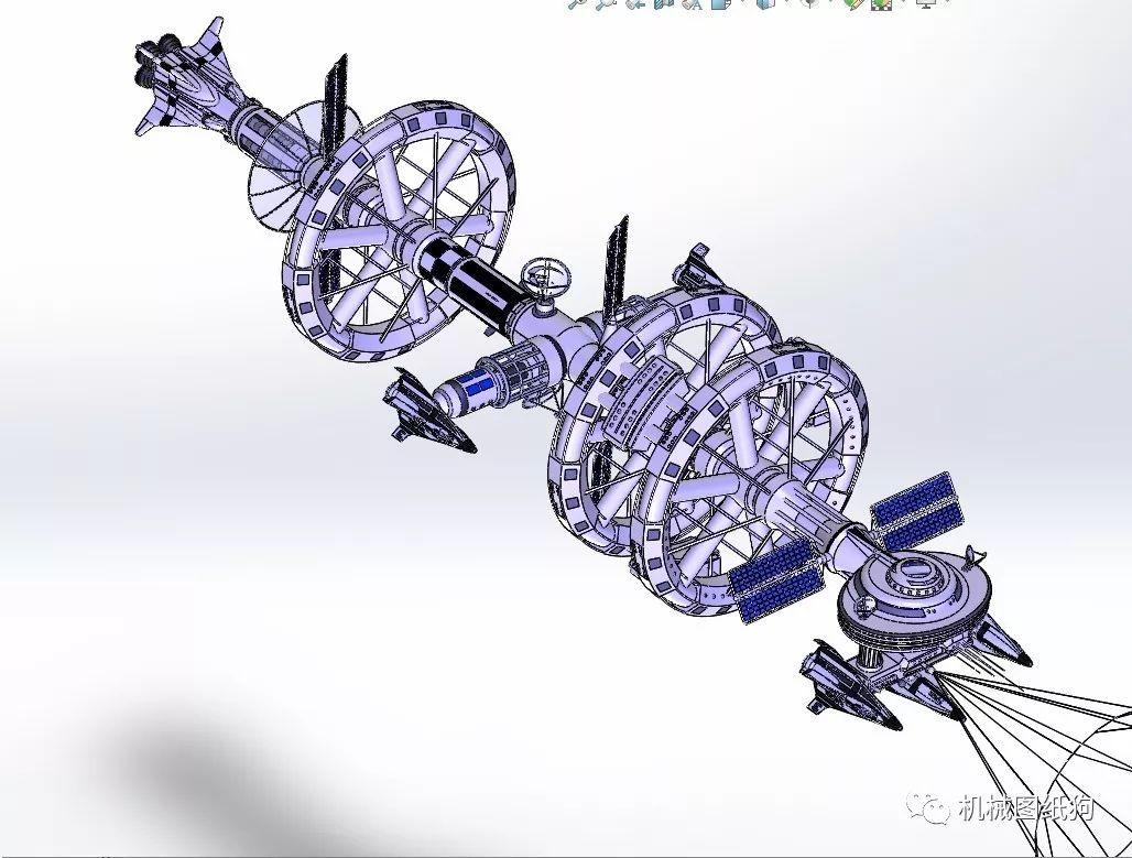 飛行模型traveleromega科幻宇宙時空飛船模型3d圖紙solidworks設計