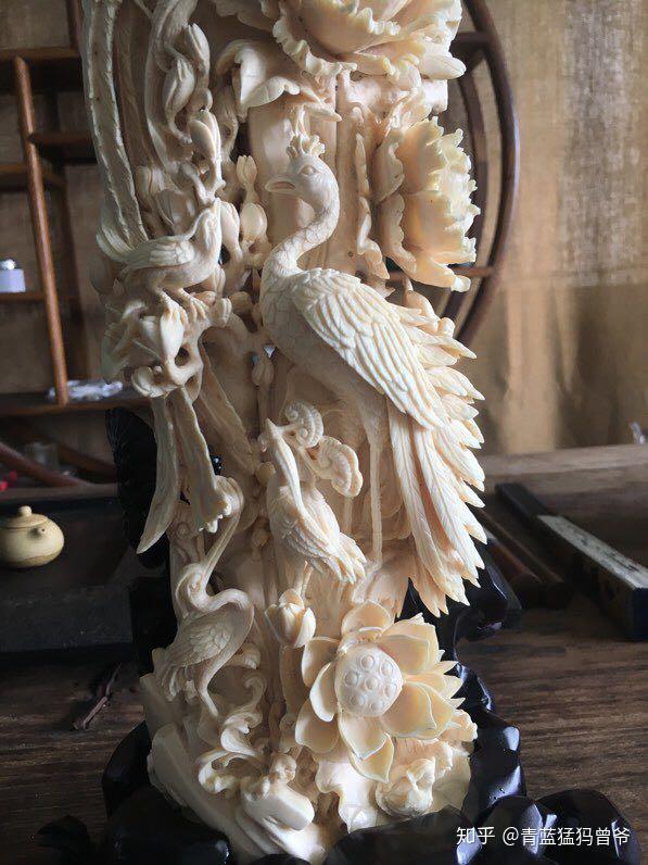 猛犸牙雕艺术大师白建峰巅峰之作百鸟朝凤